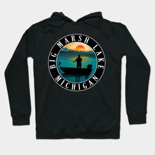 Big Marsh Lake Fishing Michigan Sunset Hoodie